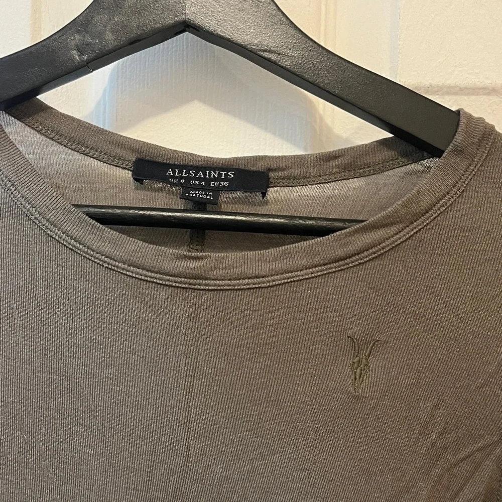 All Saints Olive Long Sleeve Top - Picture 2 of 4